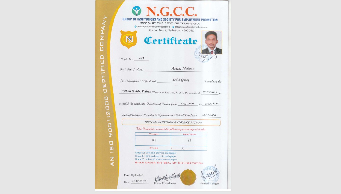 Diploma in Python & Advance Python